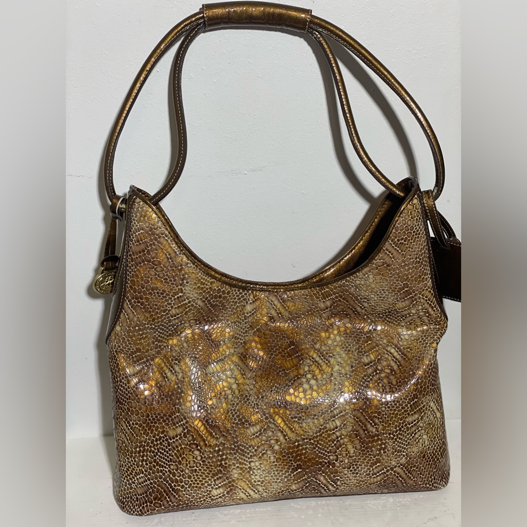 Brahmin Patent Python Purse